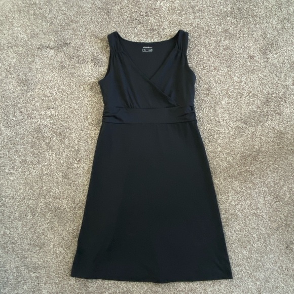 EDDIE BAUER Travex Sleeveless V Neck Black Dress Small - Picture 10 of 12